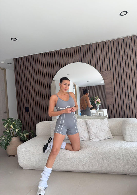 Enterizo Perla Line - color Gris - corto - vista 1 - LP Activewear