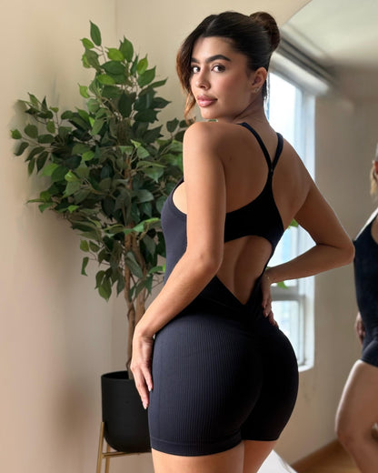 Enterizo Bella - color Negro - corto - vista 2 - LP Activewear