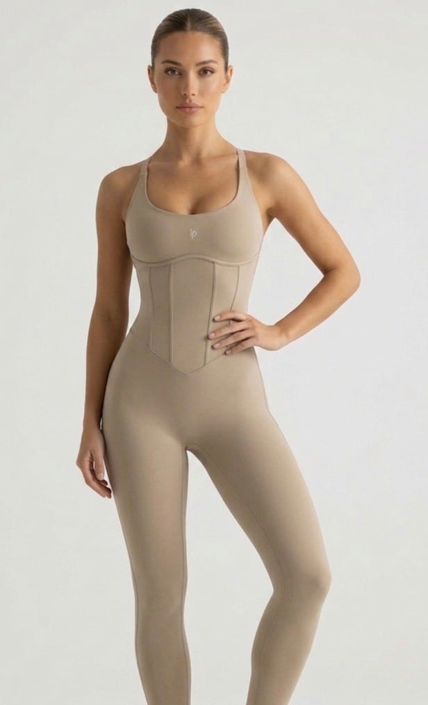 Enterizo Cristal - color Nude - largo - vista 2 - LP Activewear