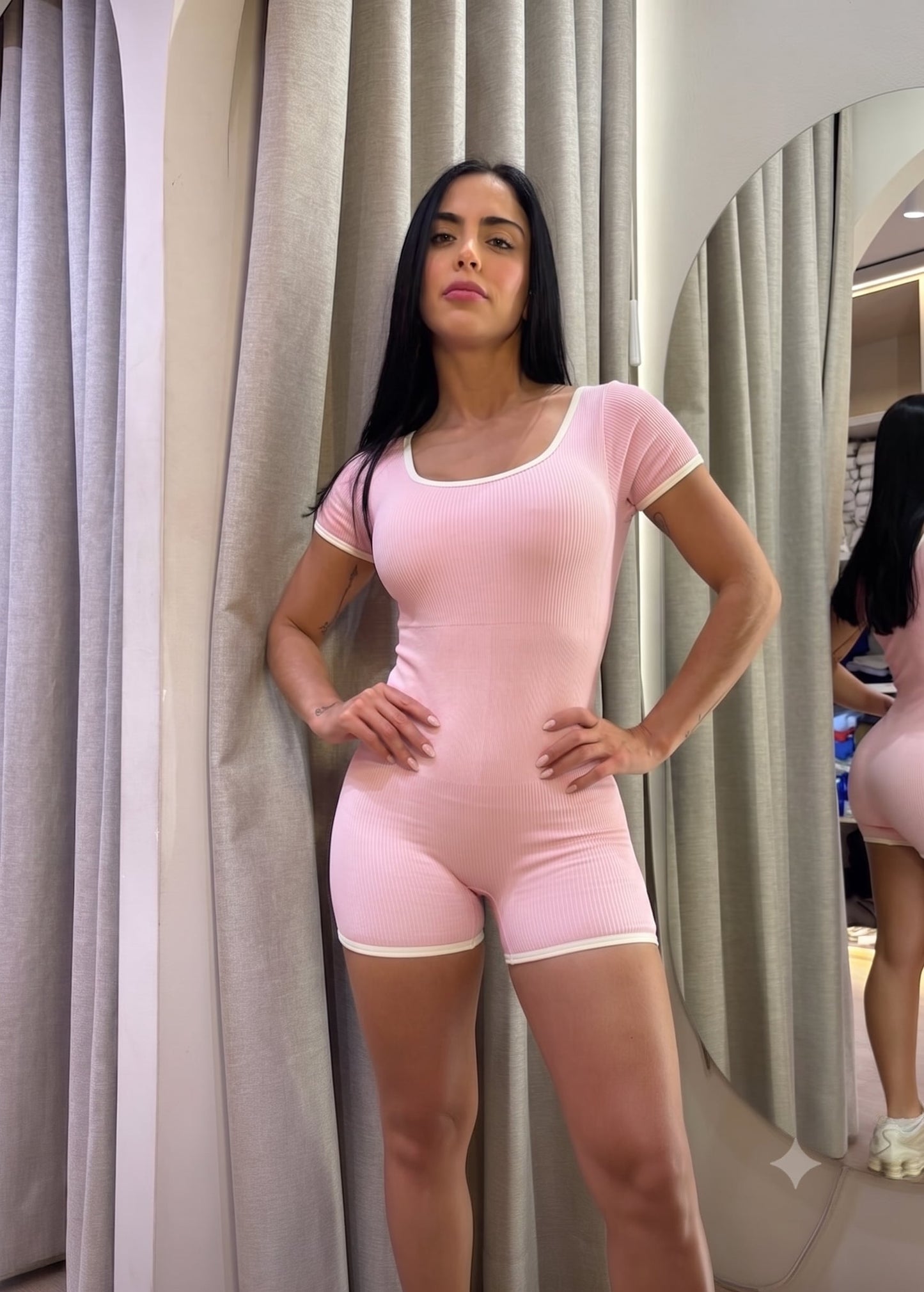 Enterizo Jazmin SP - color Rosado - corto - vista 1 - LP Activewear