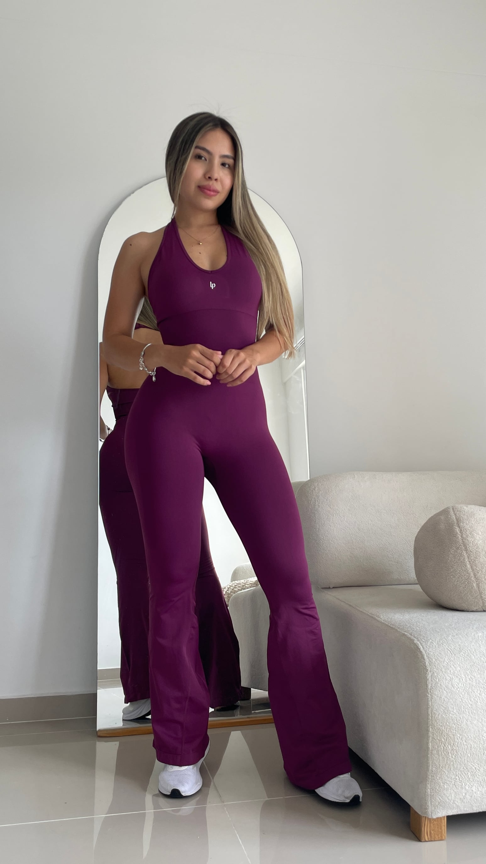 Enterizo Halter BC - color Morado - largo - vista 4 - LP Activewear