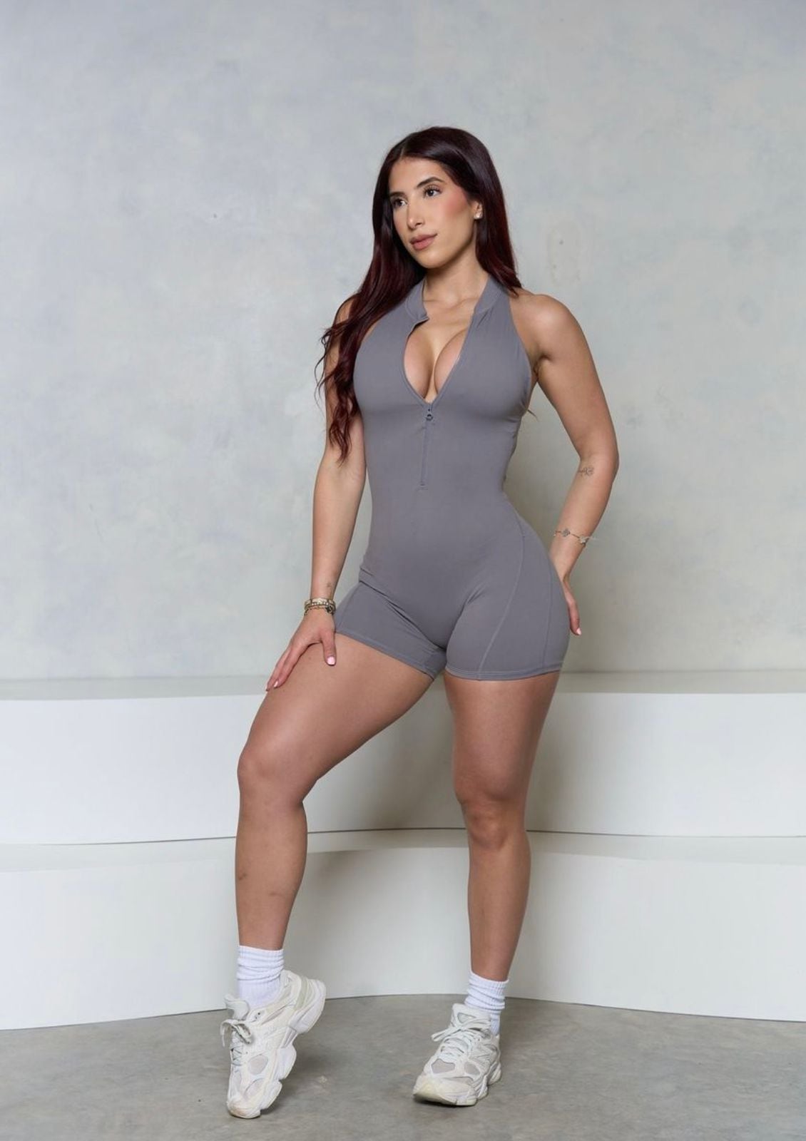 Enterizo BodyFit - color Gris - corto - vista 2 - LP Activewear