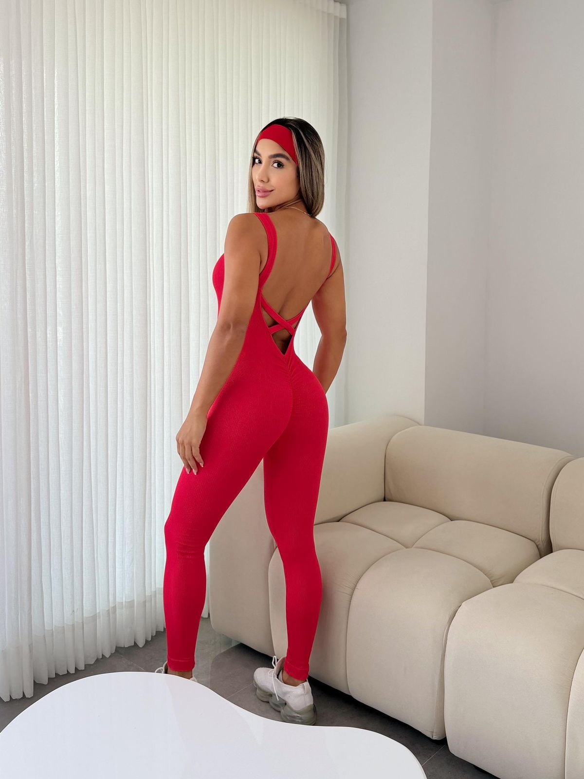 Enterizo Erika - color Rojo - largo - vista 1 - LP Activewear