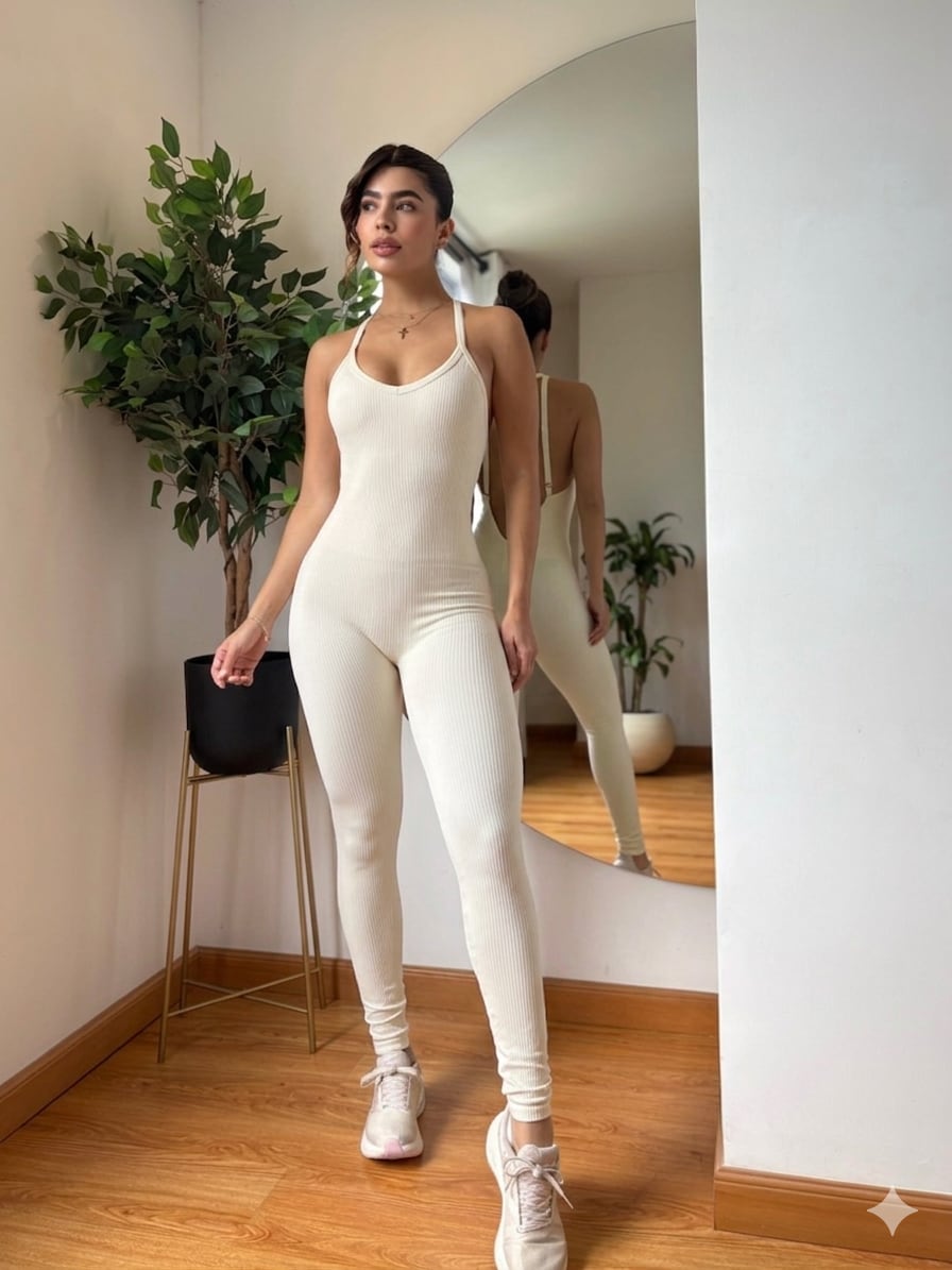 Enterizo Sabrina - color Beige - largo - vista 1 - LP Activewear