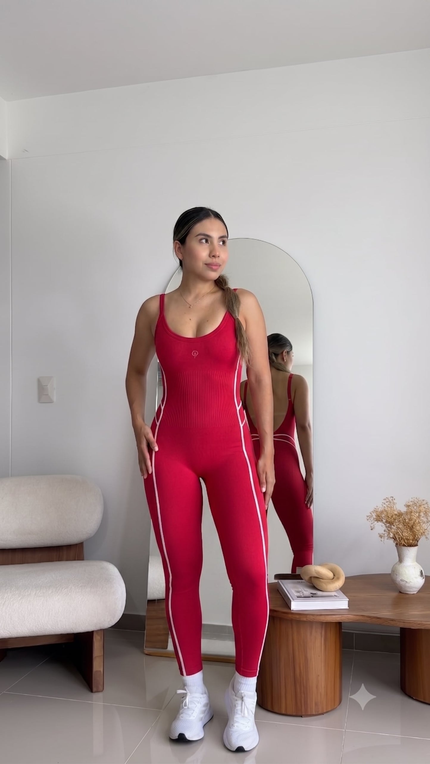 Enterizo Perla Line - color Rojo - largo - vista 1 - LP Activewear