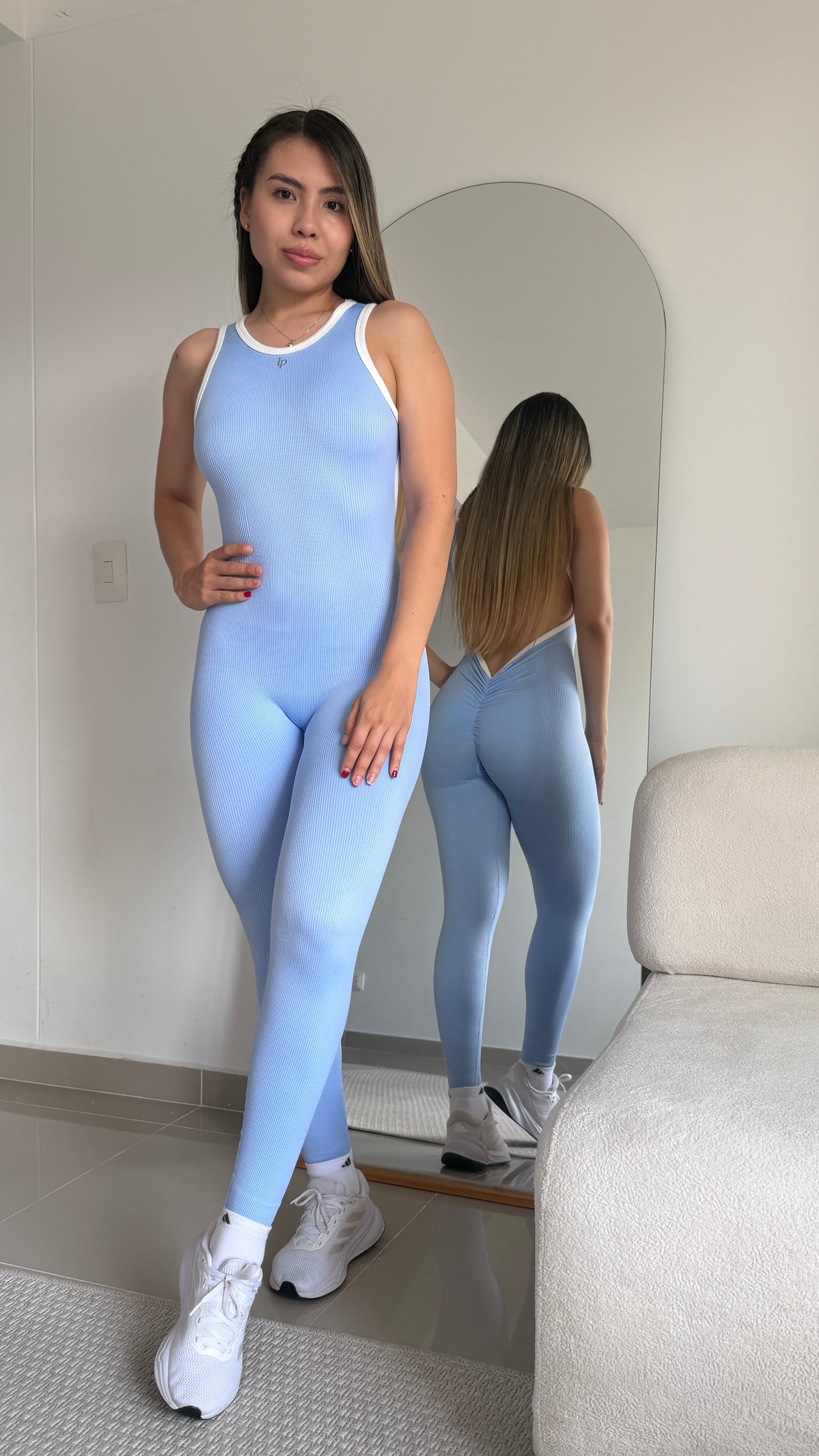 Enterizo Julieta - color Azul Bebé - largo - vista 2 - LP Activewear