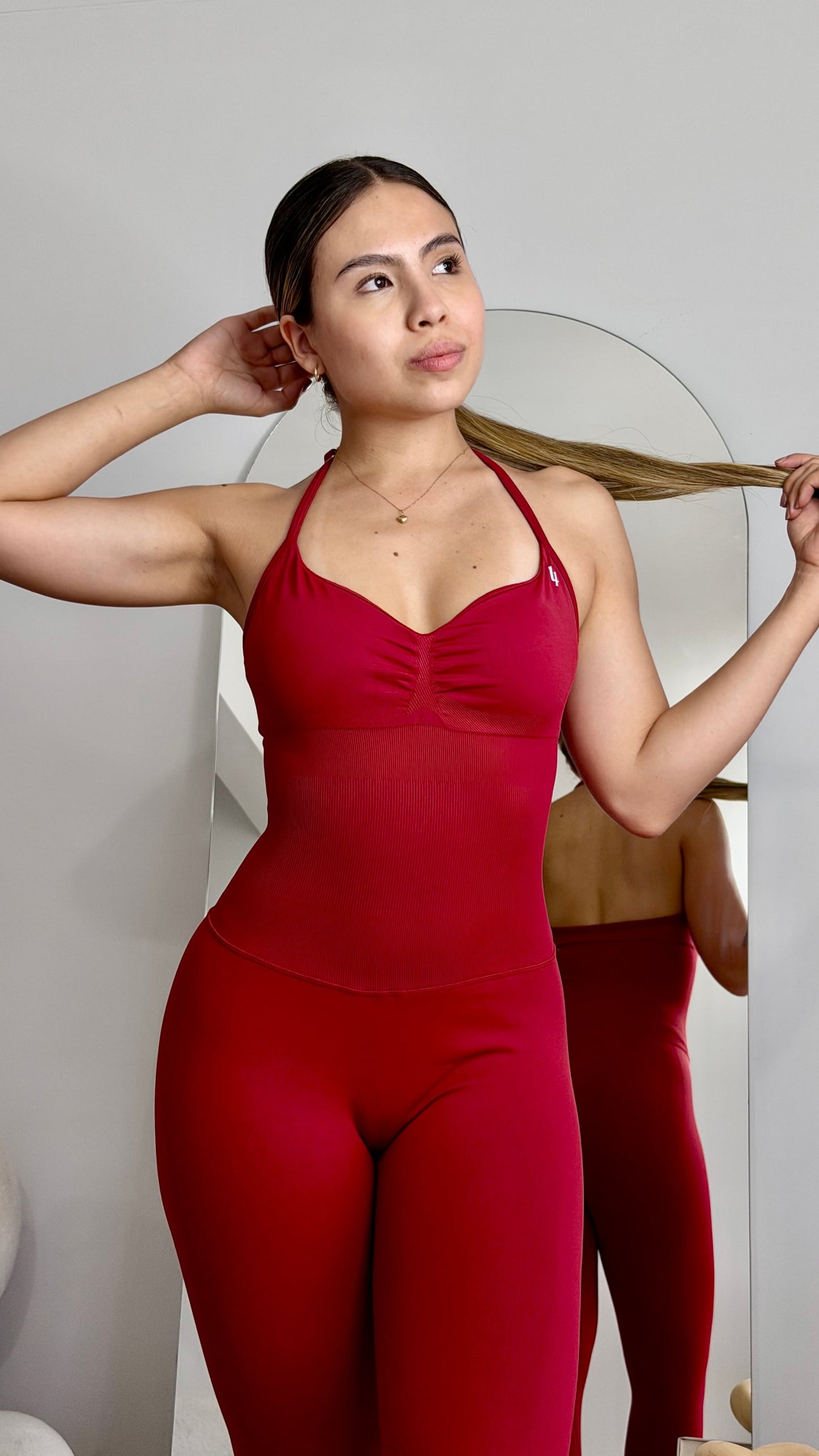 Enterizo Angie - color Vino - largo - vista 2 - LP Activewear